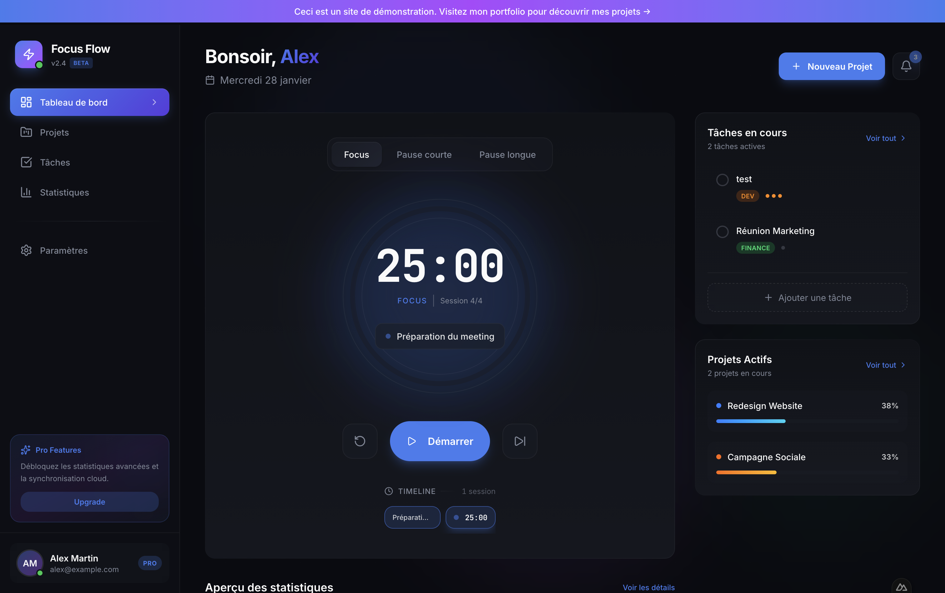 Image du projet Minuteur Pomodoro